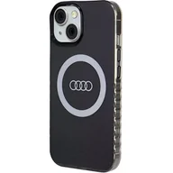 Etui i futerały do telefonów - Audi IML Big Logo MagSafe Case iPhone 15 / 14 / 13 6.1" czarny/black hardcase AU-IMLMIP15-Q5/D2-BK - miniaturka - grafika 1