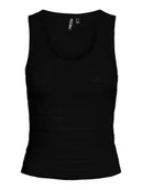 Koszulki i topy damskie - Pieces Top "Agda" w kolorze czarnym - miniaturka - grafika 1