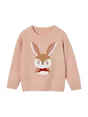 Swetry dla dziewczynek - vertbaudet Sweter w kolorze biało-jasnobrązowo-jasnoróżowym - miniaturka - grafika 1