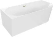 Wanny - Mexen Mia wanna wolnostojąca narożna lewa 180 x 80 cm, biała, przelew złoty - 52691808000L-50 - miniaturka - grafika 1