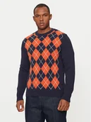 Swetry męskie - United Colors Of Benetton Sweter 103MK1088 Granatowy Regular Fit - miniaturka - grafika 1