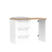 Szafki łazienkowe - Szafka do zabudowy pralki Remix 124 cm z umywalką 57 cm, 3 szuflady 60 cm, biała Sensea - miniaturka - grafika 1