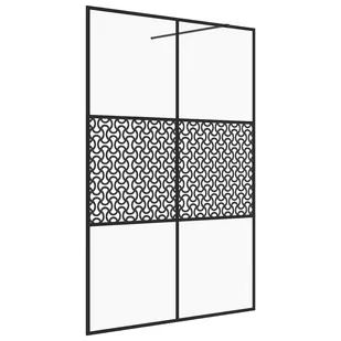vidaXL Ścianka prysznicowa przezroczyste szkło ESG 140x195cm czarna 151032 - Ścianki i drzwi prysznicowe - miniaturka - grafika 1