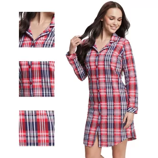Koszula nocna damska LUNA kod 42 rozpinana w kratę [3XL] - Bielizna nocna - miniaturka - grafika 1