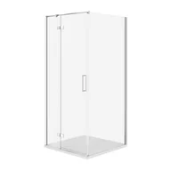 Kabiny prysznicowe - Kabina Prysznicowa Cersanit Jota 80X80X195 kwadratowa lewa transparentny brodzik Tako Slim 4 cm Biały S601-171 - miniaturka - grafika 1