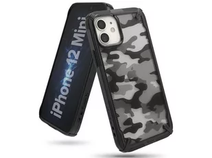 Ringke Etui Fusion X iPhone 12, czarne moro - Etui i futerały do telefonów - miniaturka - grafika 1