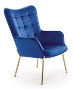 Fotele - Fotel ELIOR Zefir 3X, granatowy, 71x79x97 cm - miniaturka - grafika 1
