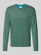 Swetry męskie - Sweter z dzianiny o kroju regular fit z czystej bawełny - miniaturka - grafika 1