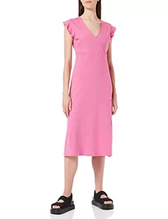 ONLY Sukienka damska Onlmay S/L Wrap Midi Dress JRS, Super Pink, S - Sukienki - miniaturka - grafika 1