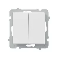 Wyłączniki światła i elektryczne - LEDart wiecznikowy podwójny, Ospel SONATA ŁP-2R/m/00, bez ramki, kolor biały - miniaturka - grafika 1