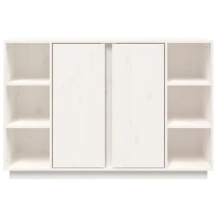 Lumarko Szafka, biała, 120x35x80 cm, lite drewno sosnowe - Szafki do salonu - miniaturka - grafika 7