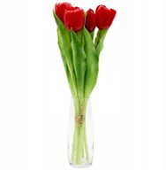 Sztuczne kwiaty - Saska Garden BUKIET 7 TULIPANÓW CZERWONYCH 31CM JAK ŻYWYCH DEKORACJA WIOSENNA - miniaturka - grafika 1