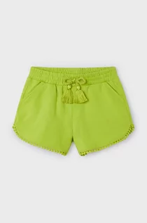 Spodnie i spodenki dla dziewczynek - Mayoral szorty dziecięce kolor zielony gładkie - grafika 1