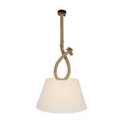 Lampy sufitowe - Näve Lampa wisząca Rope z liną i kloszem tekstylnym - miniaturka - grafika 1