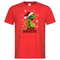 Koszulki męskie - Koszulka męska Świąteczna śmieszna prezent na Święta Grinch MERRY KISSMYASS - miniaturka - grafika 1