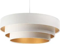 Lampy sufitowe - Lampa wisząca Lumes Biało-złota welurowa lampa wisząca glamour - S440-Aspen - miniaturka - grafika 1