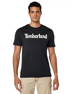 Koszulki męskie - Timberland SS Linear Logo tee Koszulka Męska, Czarny, S - grafika 1