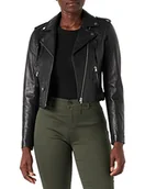 Kurtki damskie - Naf Naf Damska kurtka skórzana, czarny, 44 - miniaturka - grafika 1