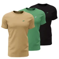 Koszulki męskie - T-shirt męski (ZESTAW KOSZULEK 3 SZT.) 4F 4FWSS25TTSHM3094-92S Wielokolorowy Roz. 4XL - miniaturka - grafika 1