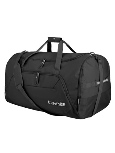 travelite Torba podróżna duża XL, kick off, lekka torba na urlop i do uprawiania sportu, na basen, pobyt w szpitalu, 70 cm, 120 litrów, czarny, Reisetasche 70 cm, torba podróżna 70 cm