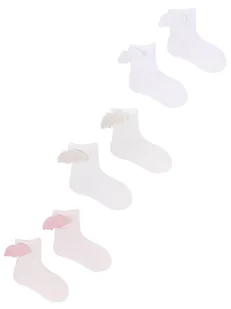 Skarpety dziewczęce bawełniane gładkie ze skrzydłami anioła 3PAK 23-26 YOCLUB - Skarpetki damskie - miniaturka - grafika 1