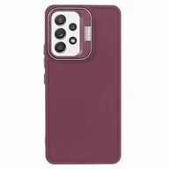Etui i futerały do telefonów - Seria QH do Samsung Galaxy A52 4G 5G A52s 5G Silikonowe etui na telefon z podpórką na obiektyw Czerwone wino Wine Red - miniaturka - grafika 1