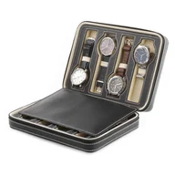 Pudełka i szkatułki - Etui Podróżne Na 8 Zegarki Czarne Organizer C11 - miniaturka - grafika 1