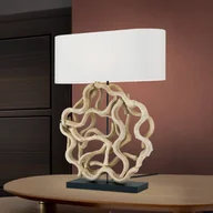 Lampy stojące - Lampa stołowa Nathan z drewnianą stopą - miniaturka - grafika 1