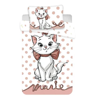 Bawełniana pościel dziecięca do łóżeczka Marie cat dots 02 baby, 100 x 135 cm, 40 x 60 cm - Pościel dla dzieci - miniaturka - grafika 1