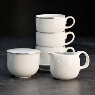 Serwis kawowy na 6 osób porcelanowy PLUS PLATIN - Serwisy do kawy i herbaty - miniaturka - grafika 1