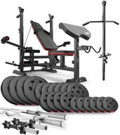 Pozostały sprzęt siłowy - Zestaw kulturystyczny Premium 105kg z ławką hs-1075 - miniaturka - grafika 1