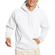 Bluzy męskie - Hanes Bluza męska, EcoSmart polarowa bluza z kapturem, bluza z kapturem z mieszanki bawełny, pluszowa bluza polarowa z kapturem, biały, S - miniaturka - grafika 1