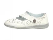 Półbuty damskie - Białe skórzane półbuty damskie S.Barski A20 - S.BARSKI - miniaturka - grafika 1