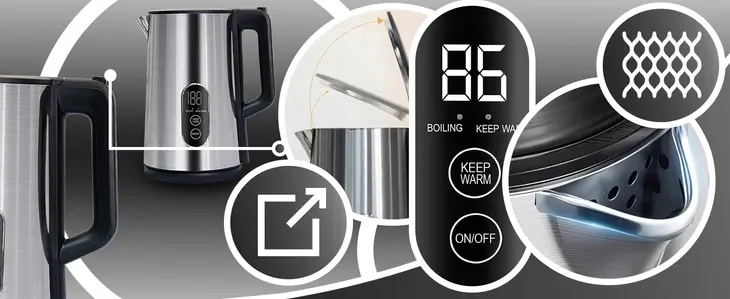 Czajnik Elektryczny Bezprzewodowy Dotykowy 1800w Regulacja Temperatury 1,8l