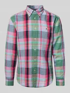 Koszule męskie - Koszula casualowa o kroju regular fit z mieszanki bawełny i lnu - miniaturka - grafika 1