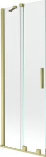 Mexen Velar parawan nawannowy 2-skrzydłowy przesuwny 70 x 150 cm, transparent, złoty szczotkowany - 896-070-000-01-55 - Parawany nawannowe - miniaturka - grafika 1