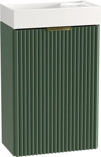 WENA Szafka łazienkowa z umywalką 40 cm, ryflowane fronty, metalowe uchwyty w kolorze złotym (kolor: szałwia) - Szafki łazienkowe WENA Szafka łazienkowa z umywalką 40 cm, ryflowane fronty, metalowe uchwyty w kolorze złotym (kolor: szałwia) - Szafki łazienkowe - miniaturka - grafika 1