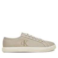 Trampki damskie - Tenisówki Calvin Klein Jeans Ess Vulc Low Cv Mg Wn YW0YW01762 Beżowy - miniaturka - grafika 1
