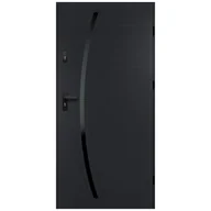 Drzwi zewnętrzne - Isoxa Drzwi zewnętrzne stalowe wejściowe Helios Black 68 antracytowe 90 prawe - miniaturka - grafika 1
