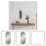 Lustra - Lustro ścienne The Living Store srebrne 80x35 cm owalne - miniaturka - grafika 1