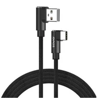 Kable USB - Savio Kabel USB kątowy USB Typ C kątowy CL-163 1m Czarny SAVKABELCL-163 - miniaturka - grafika 1