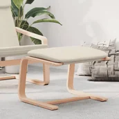 Pufy i podnóżki - vidaXL Podnóżek, kremowy, 51x41x40 cm, tapicerowany tkaniną - miniaturka - grafika 1