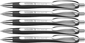 Długopisy - Schneider 132549 Slider Rave XB długopis (limitowana edycja specjalna w kolorze biało-czarnym, Made in Germany), 5 sztuk, kolor wkładu: niebieski - miniaturka - grafika 1
