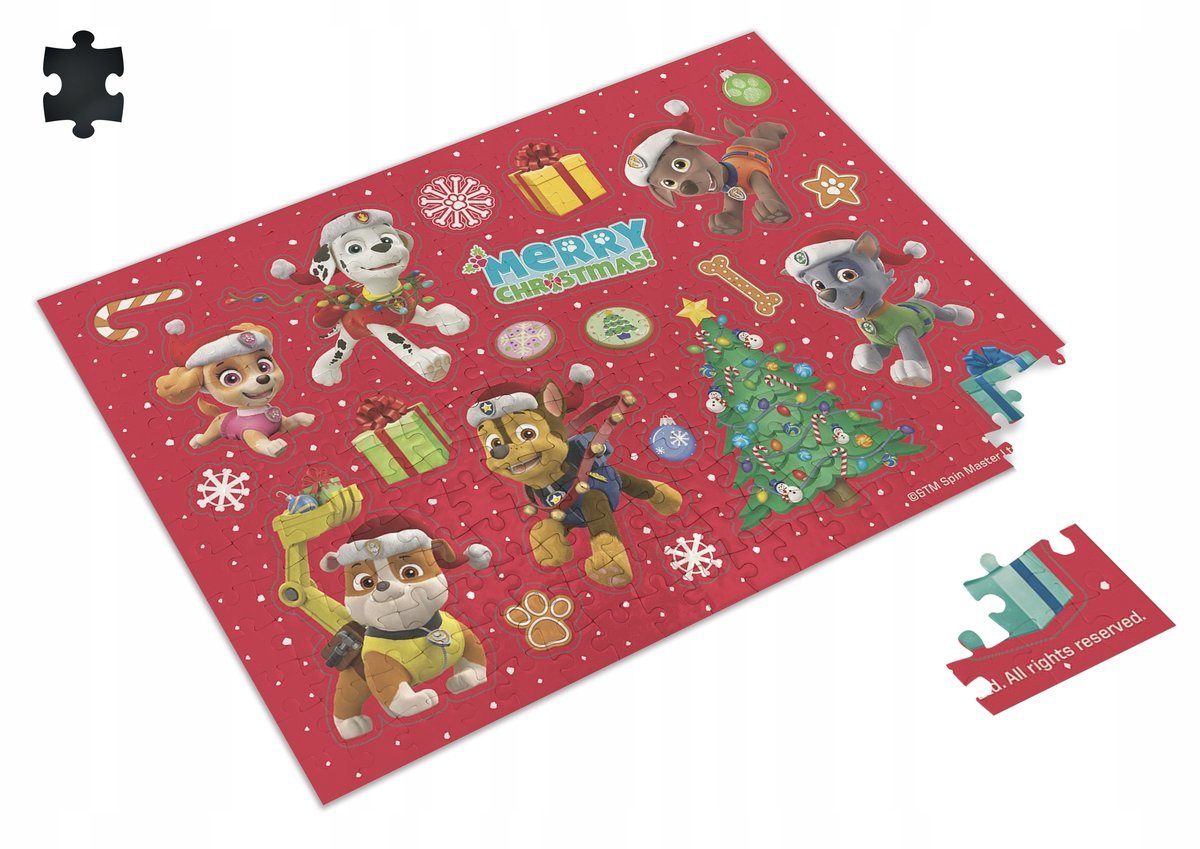 Puzzle PSI PATROL PIESKI ŚWIĄTECZNE A3 252 el z Nadrukiem + IMIĘ Pudełko 3