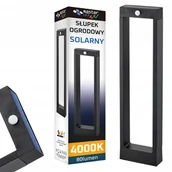 Lampy ogrodowe - Lampa ogrodowa Solarna LED stojąca Słupek 60cm z czujnikiem ruchu i zmierzchu RIO 557 LVT - miniaturka - grafika 1