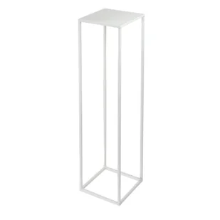 Kwietnik osłonka stojak Evron 19x19x77 cm biały metalowy loft - Kwietniki - miniaturka - grafika 1