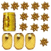 Opakowania i torebki na prezenty - Wstążka Do Pakowania Prezentów + Kokardki Wstążki Zestaw Wstążek - miniaturka - grafika 1