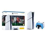 Konsole Playstation - Sony PlayStation 5 Slim E Chassis PS5 1TB z napędem EA SPORTS FC 26 + Dodatkowy Pad Gwiezdny błękit + Stacja Ładowania - miniaturka - grafika 1