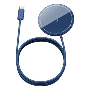 Baseus mini magnetyczna bezprzewodowa indukcyjna ładowarka Qi 15 W (kompatybilna z MagSafe do iPhone) niebieski (WXJK-H03) - Ładowarki do telefonów - miniaturka - grafika 2