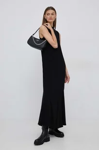 Calvin Klein sukienka kolor czarny maxi prosta - Sukienki - miniaturka - grafika 1